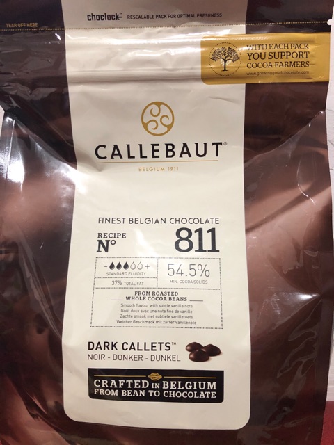 Callebaut Dark Chocolate Couverture 54% 100 gram / HALAL / Calebaut 811