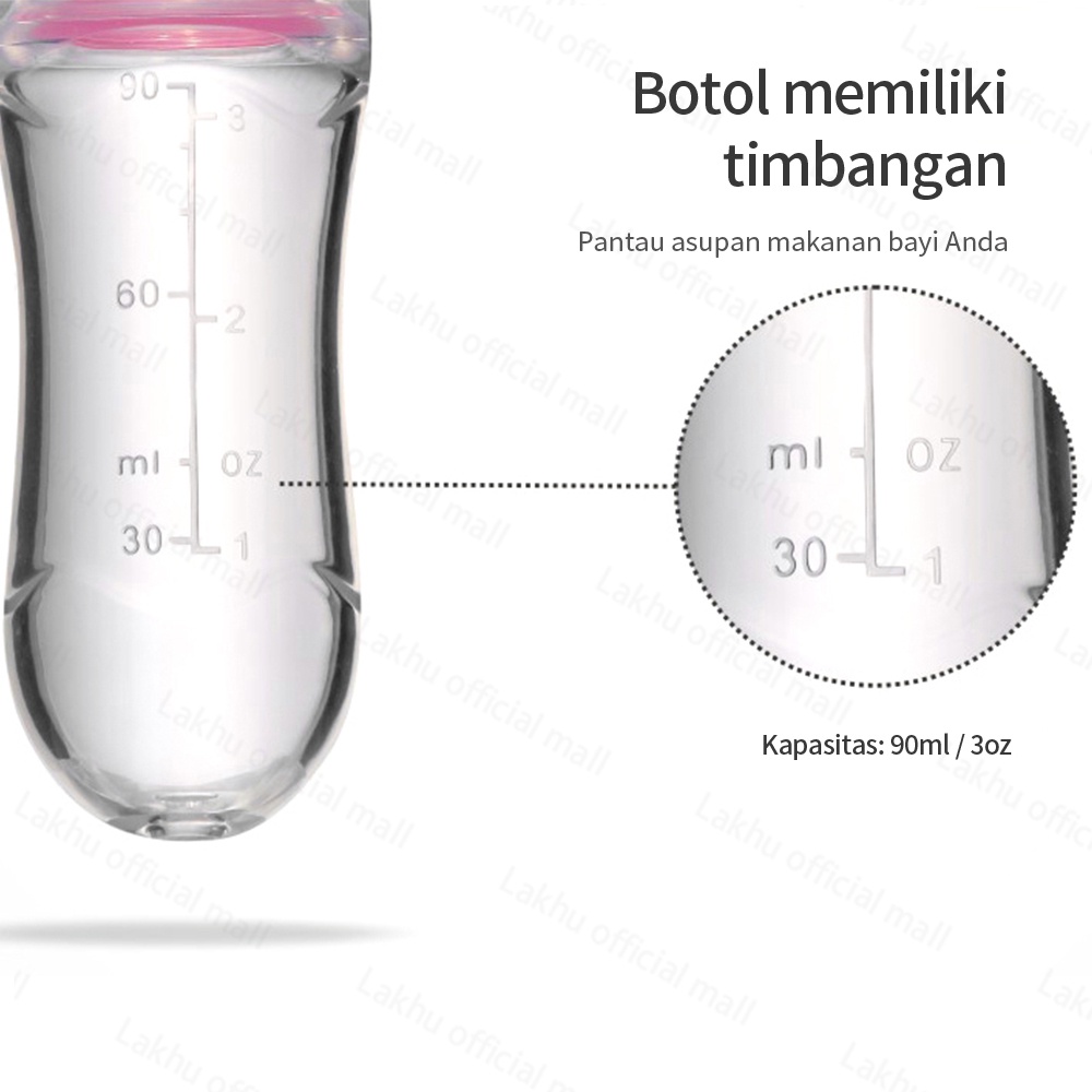 Lakhu 90ML botol sendok makan bayi silicon botol sendok mpasi spoon feeder