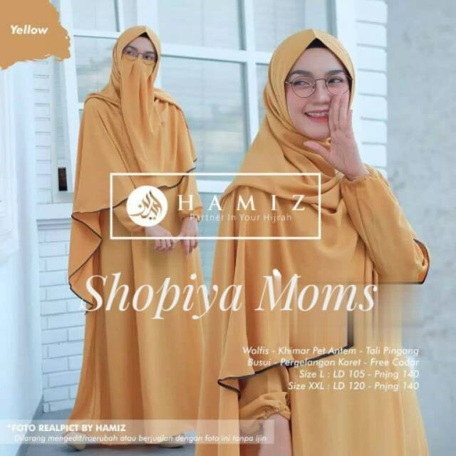 SHOFIYA MOM SYARI gamis Dewasa set khimar besar dan  set cadar premium wolfis TERBARU 3 IN1