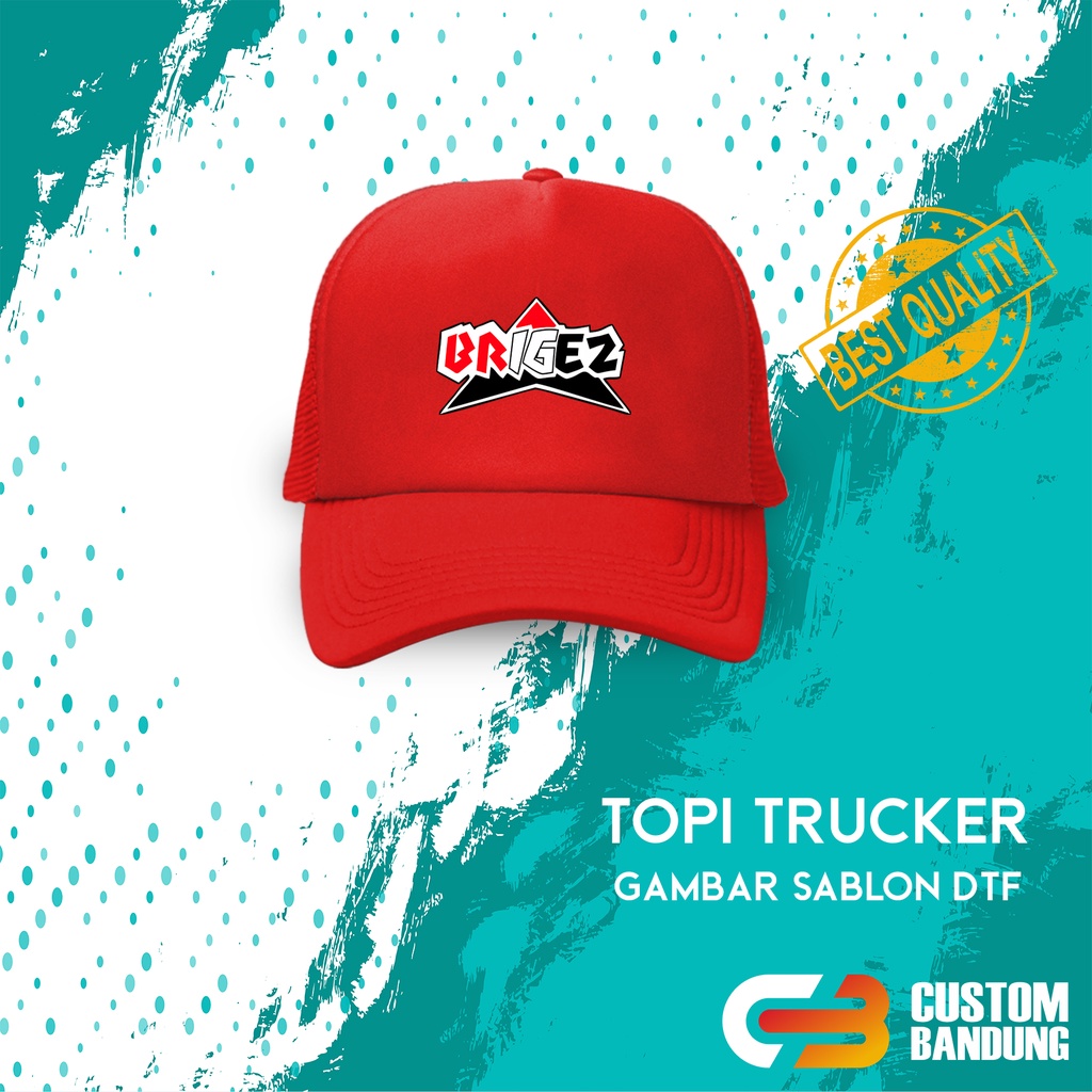 Topi Trucker BRIGEZ  2 Topi Jaring GBR Pria Wanita Bisa COD Original High Quality