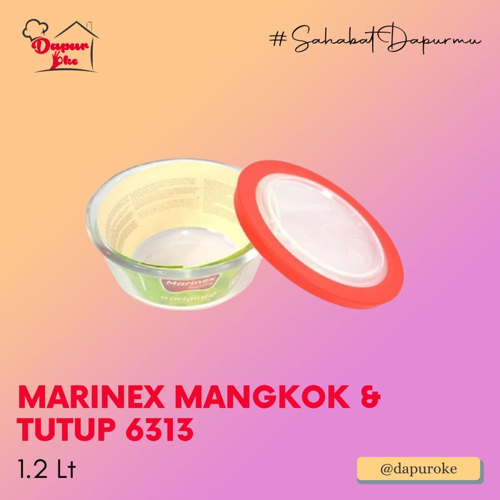 Mangkok Kaca - Marinex Mangkok & Tutup 1.2 Lt 6313 / Mangkok Kaca