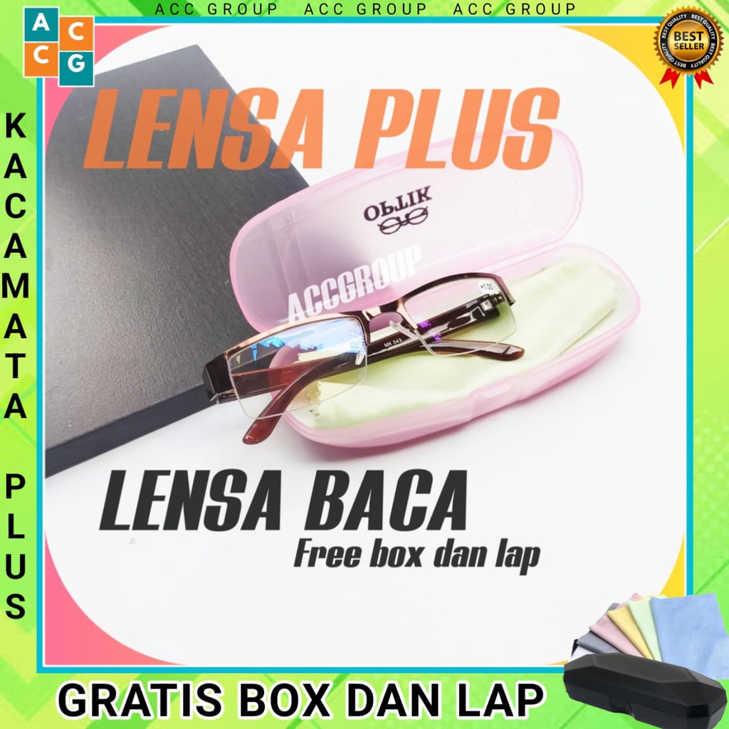 KACAMATA BACA/KACAMATA PLUS/RABUN DEKAT UNISEX FREE BOX DAN LAP