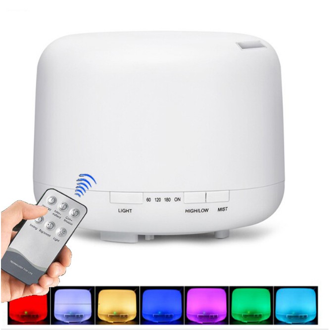 FREE REMOTE - Air Diffuser Humidifier Ultrasonic Aromatherapy 500ml - 7 COLOR LED