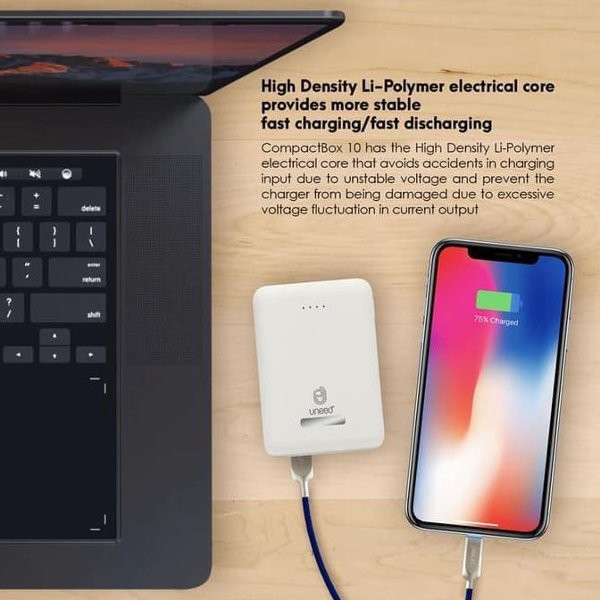 Uneed Compactbox 10 Powerbank 10000Mah High Density Polymer - Upb401