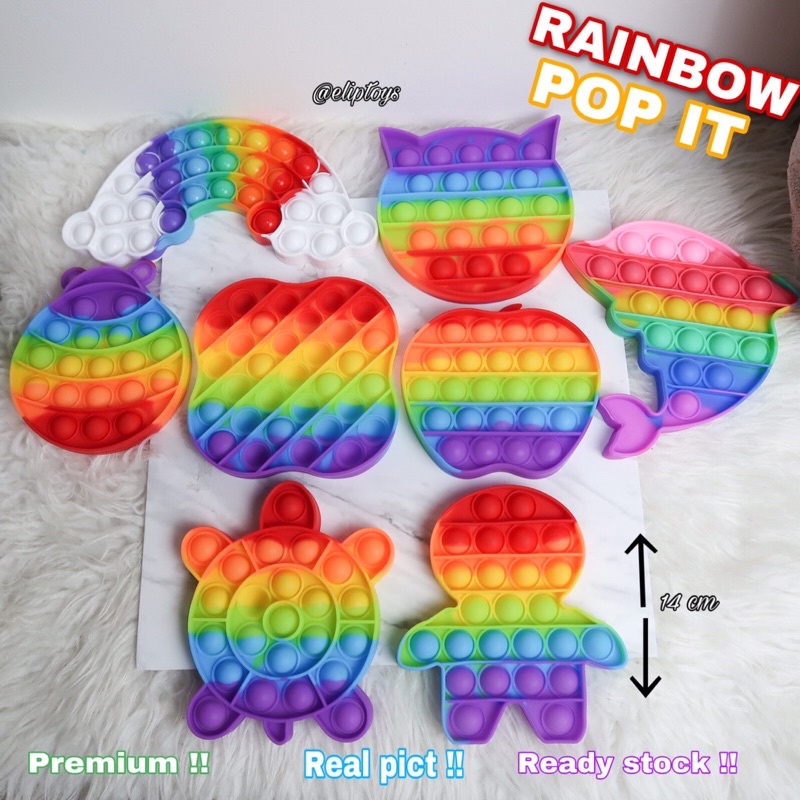 POP IT FIDGET TOYS 14CM RAINBOW SUPER MURAH ORIGINAL MAINAN ANAK IMPORT PREMIUM PENGHILANG STRESS