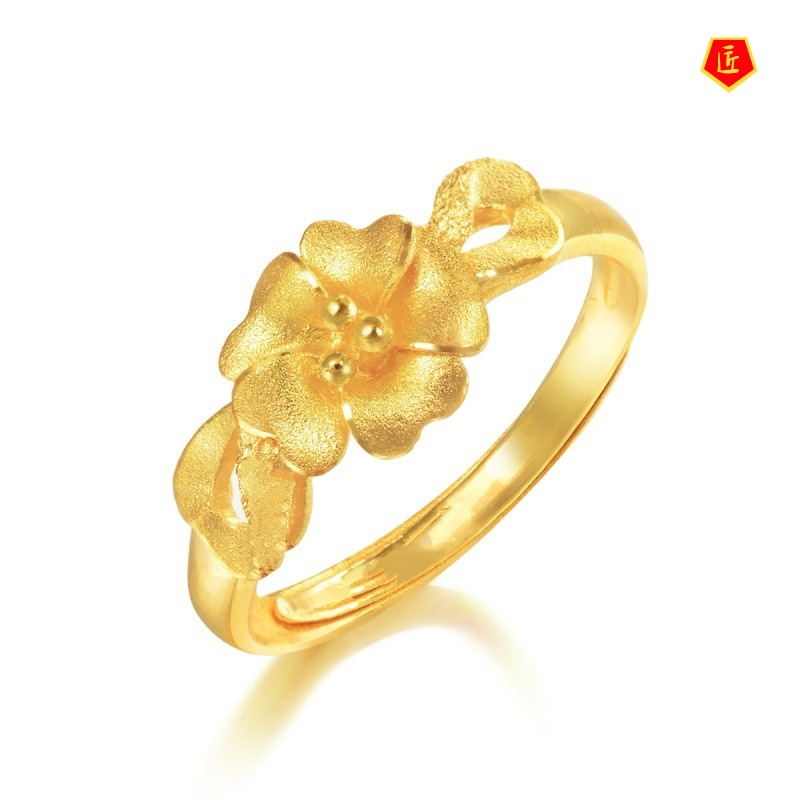 [Ready Stock]Gold Flower Women's Ring Elegant Personality