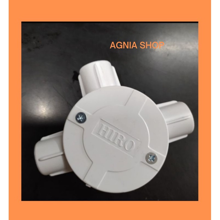 Tdus Tee Dus T dus T-Dus cabang 3 warna putih polos 20mm conduit HIRO