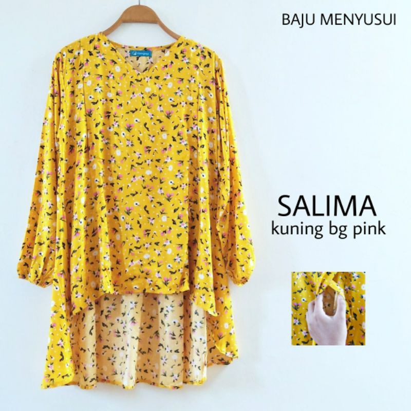 MAMIGAYA Baju Menyusui - SALIMA Blouse Atasan Menyusui  Lengan Panjang Hijab