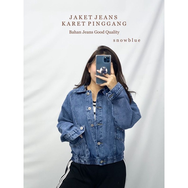 Jaket Jeans  Jaket Jeans Karet Pinggang Premium Jaket Jeans Import Good Quality Women Jeans Jaket Fashion Import