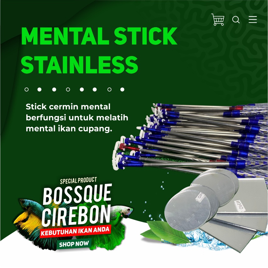 Stick Kaca Cermin Stainless Variasi Handle Jantur Mental Stick Ikan Cupang Ngedok