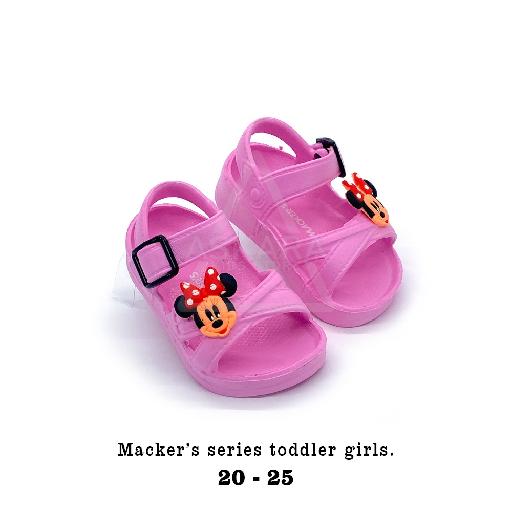 Askara Kids Sandal Anak perempuan model tali belakang bergambar karakter mini mouse lucu