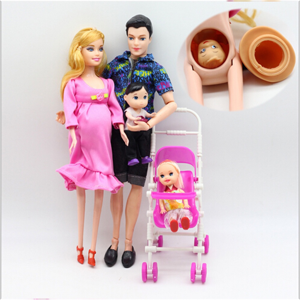 (R1Id &amp; Tersedia) 6 Pcs / lot Mainan Edukasi Boneka Barbie Keluarga