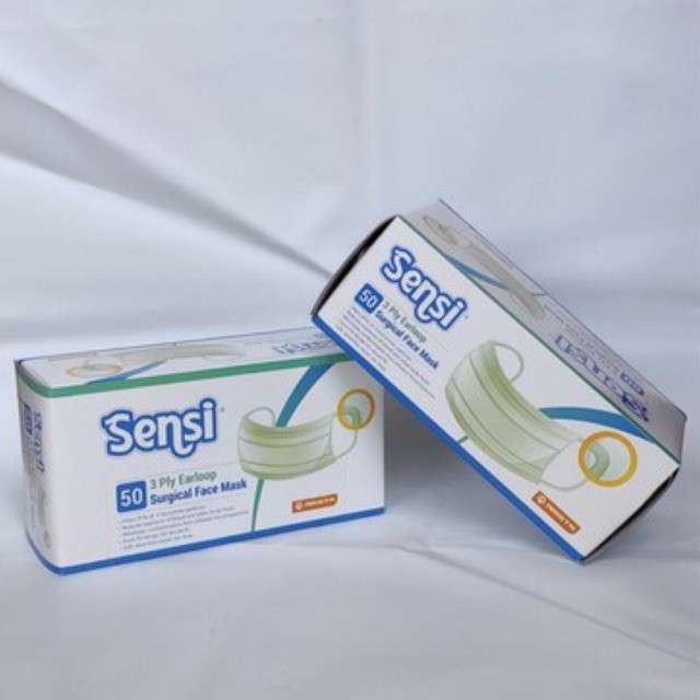 Masker Sensi 3 Ply Earloop 1 BOX l Masker Sensi 1 kotak 50 Pcs l Masker Medis 3 Lapis