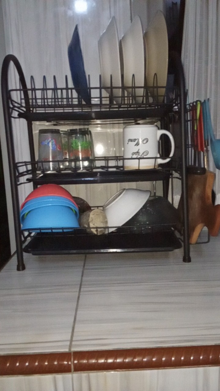 Terbaru !! Rak Piring Peralatan Makan Serbaguna Rak Dapur Multifungsi - 3 Susun