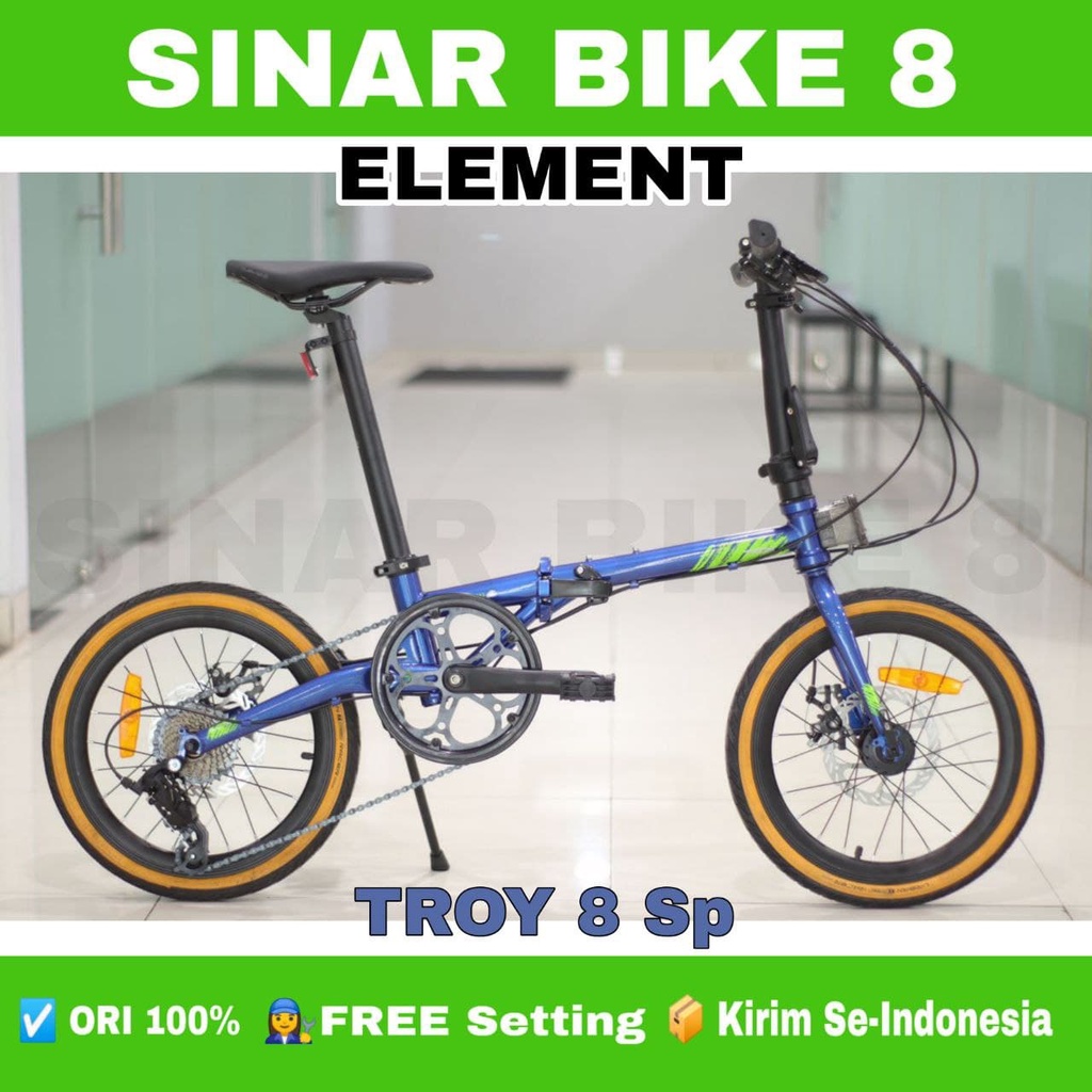 Sepeda Lipat Ukuran 16 Inch ELEMENT TROY 8 8 Speed New