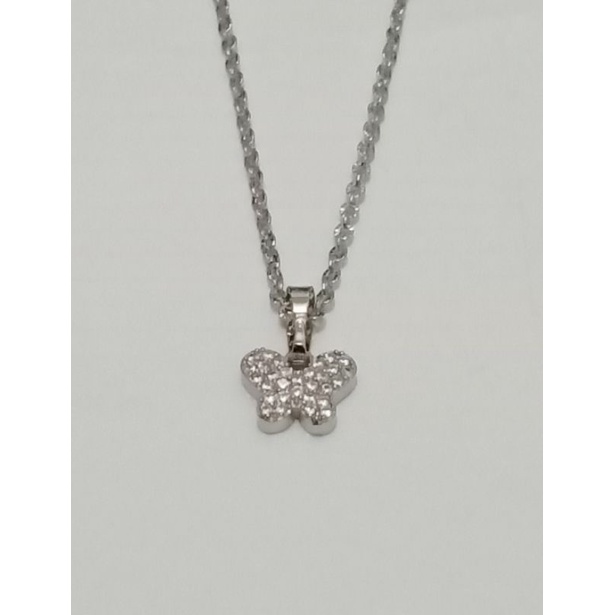 NJJ794. Kalung xuping wanita lapis emas putih silver dgn mata zircon ukuran 45 cm nori