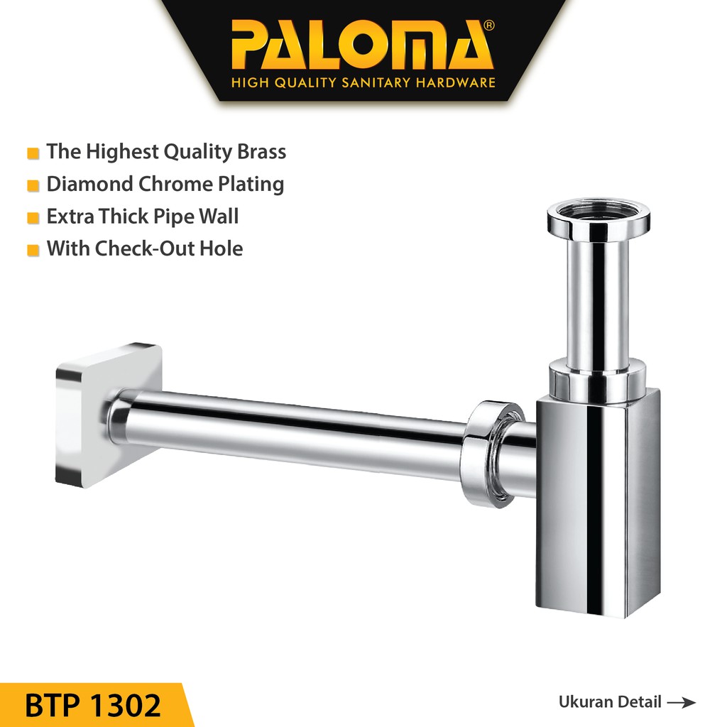 PALOMA BTP 1302 Sifon Wastafel Bottle Trap Pembuangan Botol Siphon Washtafel