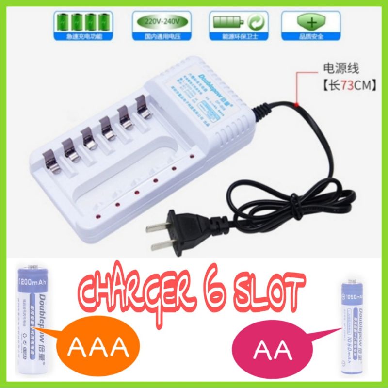 Charger 6 Slot For Baterai AAA3 / AA2