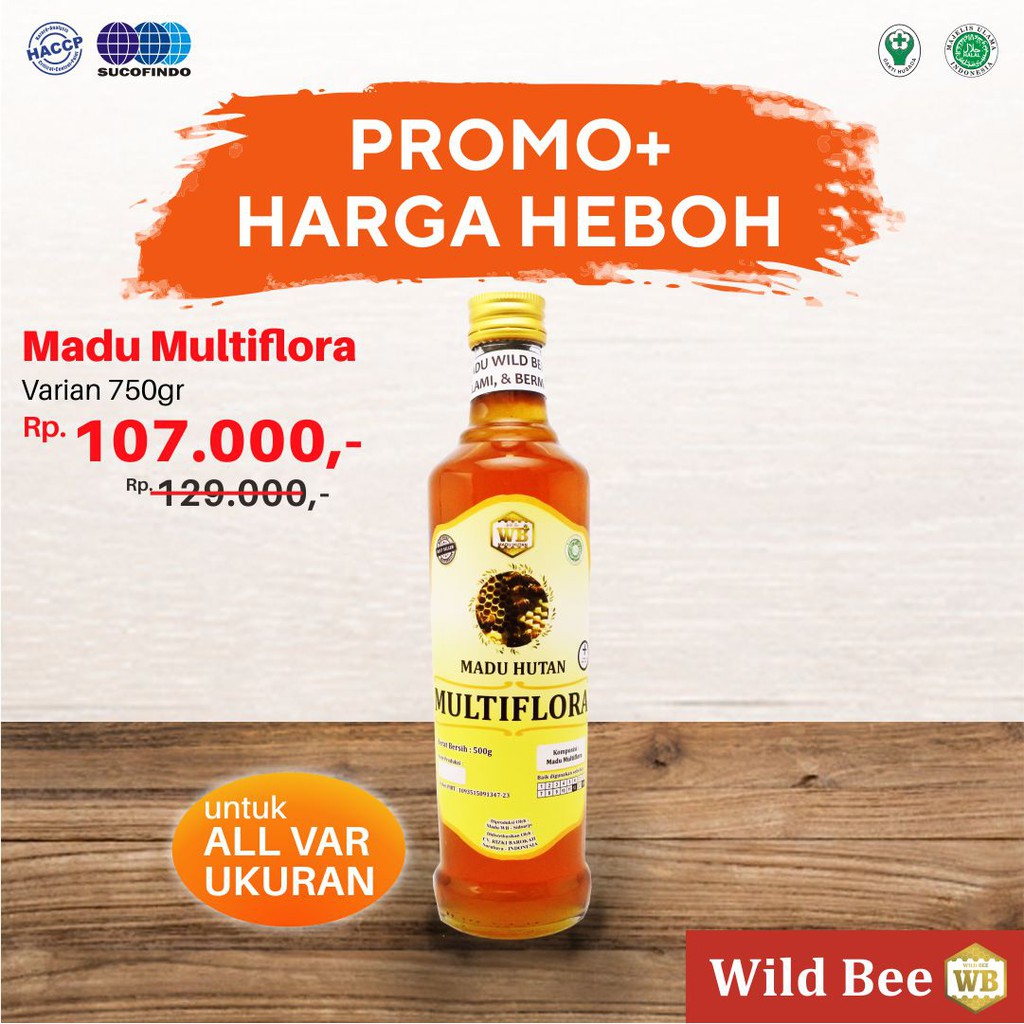 

Madu Multiflora / Lebah Apis Melifera - Wild Bee - Murni & Asli 100%