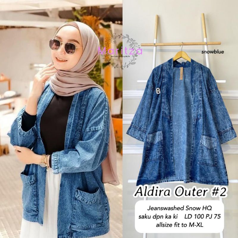 Blazer jeans wanita muslimah / Aldira outer #2 by maritza / jaket blazer jeans wanita