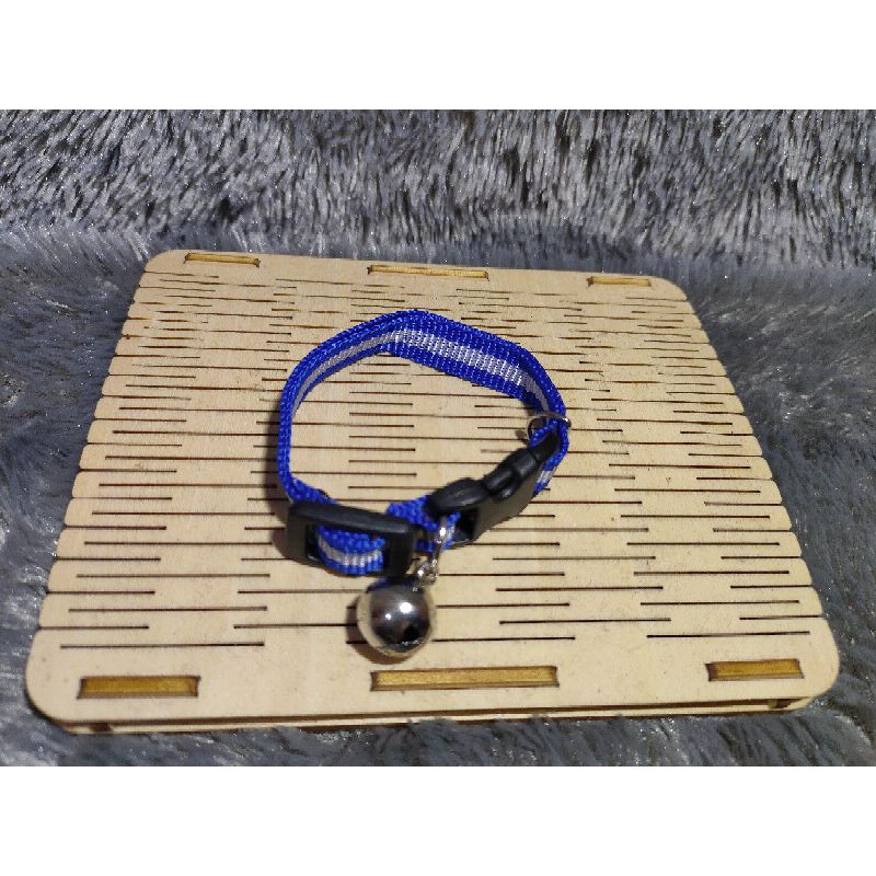 Kalung kucing garis/salur + lonceng 12mm