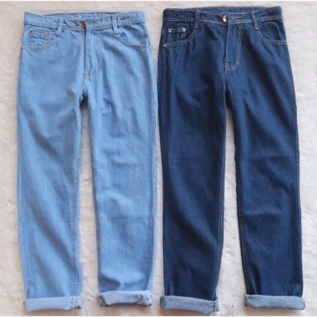 BAGGY JEANS BOYFRIENDS  CELANA JINS WANITA KEKINIAN PINGGANG KARET