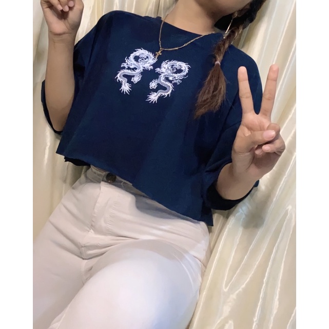 CROP TOP  KAOS DRAGON / NAGA OVERSIZE