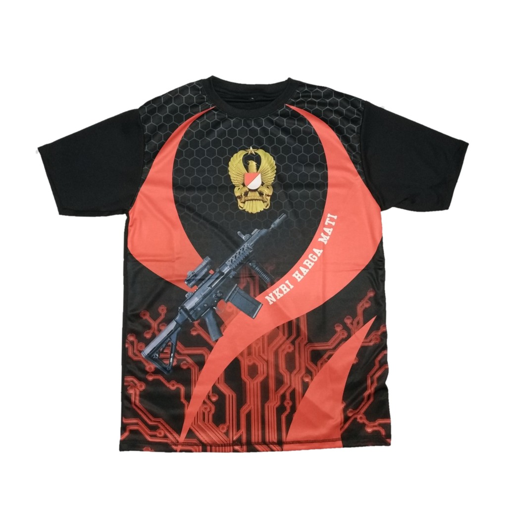 Kaos Printing TNI AD Merah sublime