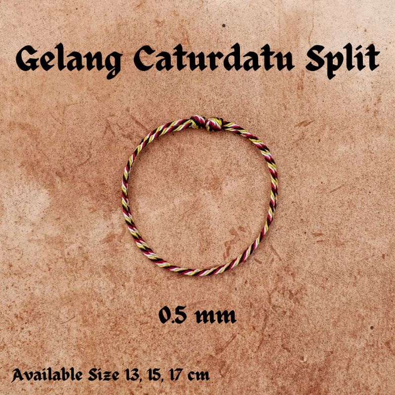 Gelang Caturdatu Split Tipis 0.5 mm / Gelang Caturdatu Bali / Gelang Empat Warna / Gelang Semeton Pasek / Gelang Bali Tipis / Gelang Pria Tipis / Gelang Bali Murah / Oleh Oleh Khas Bali / Gelang Kuning / Craftdewata