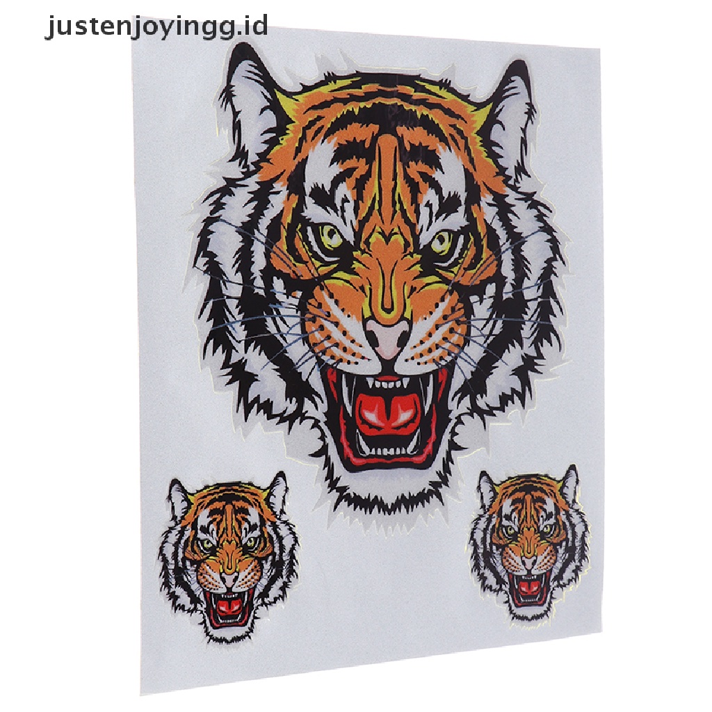 / / Justenjoyingg.id / 1 Lembar Stiker Vinyl Motif Tiga Kepala Harimau Untuk Dekorasi Mobil / Motor