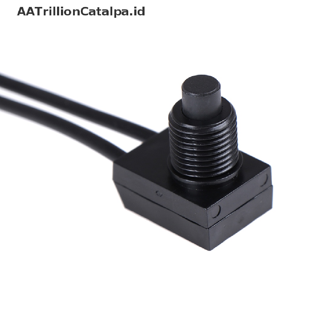 2pcs Saklar Tombol Tekan On-Off 12V Tahan Air Dengan Kabel Lead 4 &quot;Warna Hitam