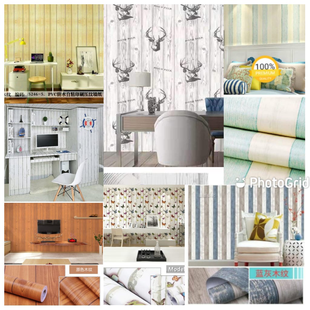 Stiker Dinding Motif Kayu Panjang 10 Meter Wallpaper Kamar Tidur Praktis Ada Lem Untuk Tempel Di Lem