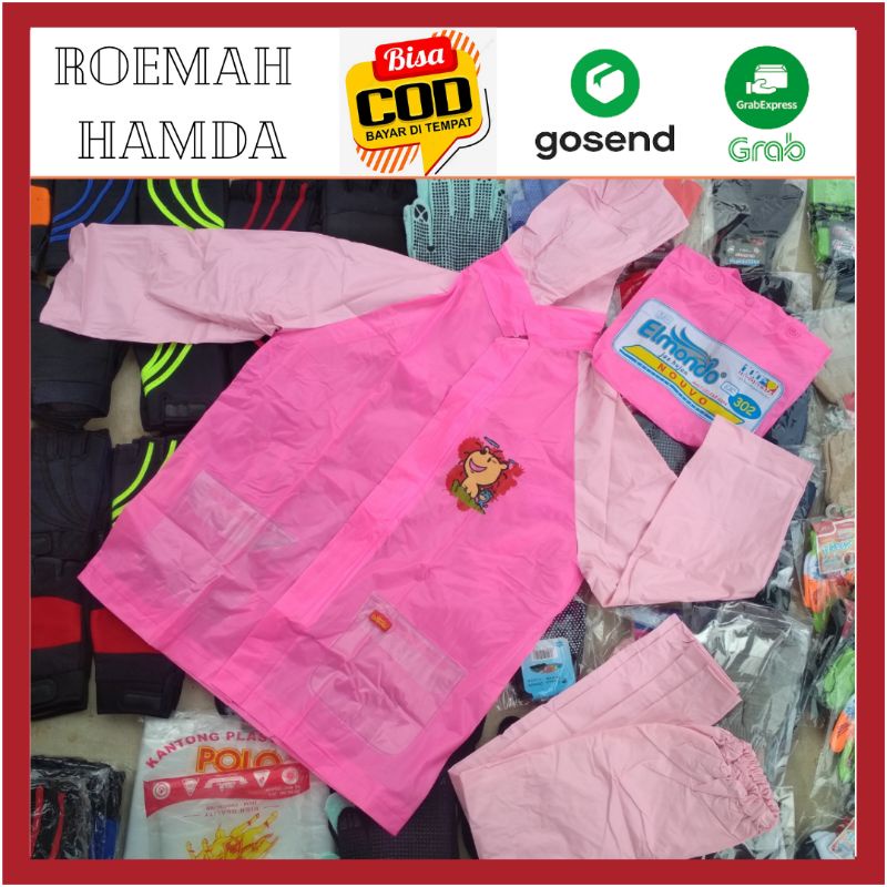 Mantel Jas Hujan Anak Stelan Jaket Celana Setelan Anak Cowo / Cewe Usia 4 - 8 Tahun Elmondo 302 303 Nouvo football Murah