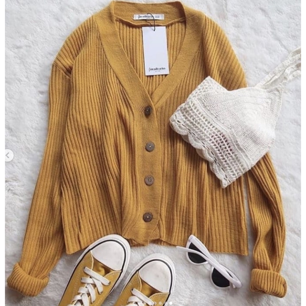 Cardigan Crop Strada Button Cardigan Willy Cardy || Cardigan Rajut || Crop Cardy