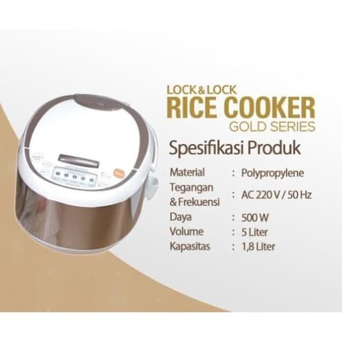 LOCK N LOCK Rice Cooker Gold Series - Rice Cooker LOCK N LOCK ASLI
