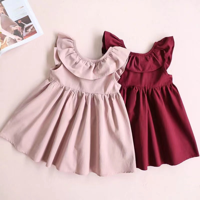 Dress anak Perempuan Korean Girls Sleeveless Cotton Dress