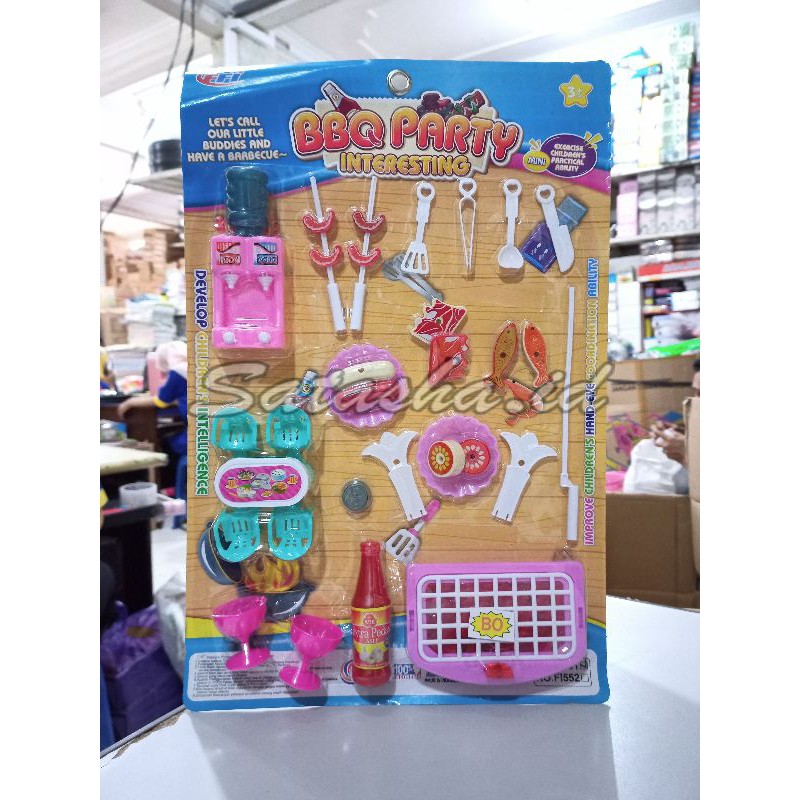 Mainan BBQ Party B/O Mainan BBQ Baterai Mainan Pemanggang BBQ Baterai