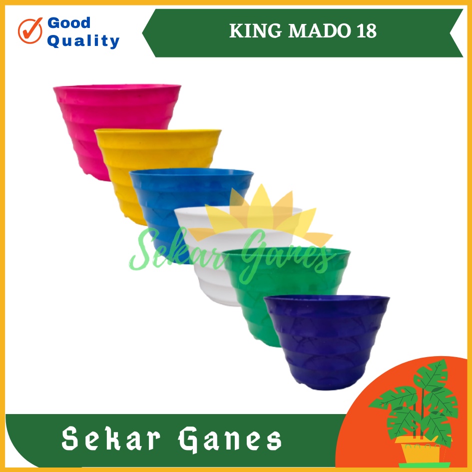 POT KING MADO 18 WARNA WARNI DA 14.5CM BY GARDEN OF LOVE POT PLASTIK MURAH LUCU bkn POT TAWON 15 18