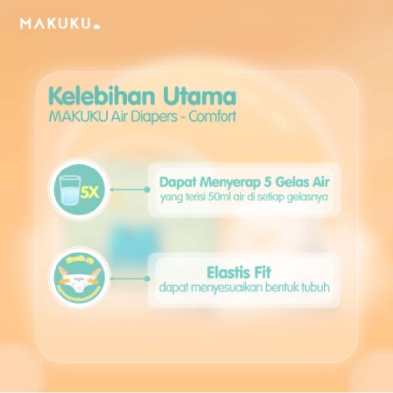 MAKUKU AIR/SAP Diapers Comfort Tape/Pants (NB28/S36/M34/L32/XL32/XXL28)