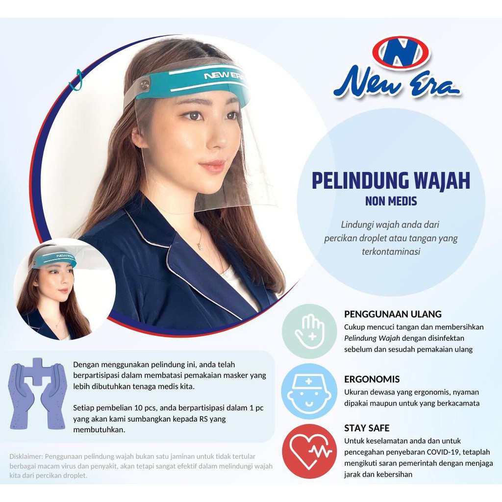 PELINDUNG WAJAH NEW ERA FACE SHIELD APD ANTI DEBU ANTI PELINDUNG WAJAH NEW ERA FACE SHIELD APD ANTI DEBU ANTI