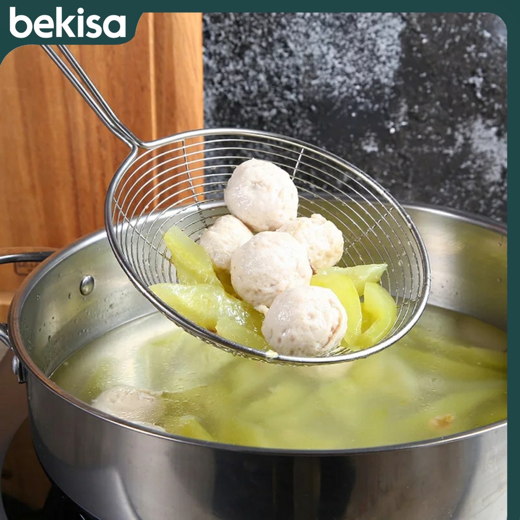 Q6 Saringan Tirisan Minyak goreng Gorengan stainless besar