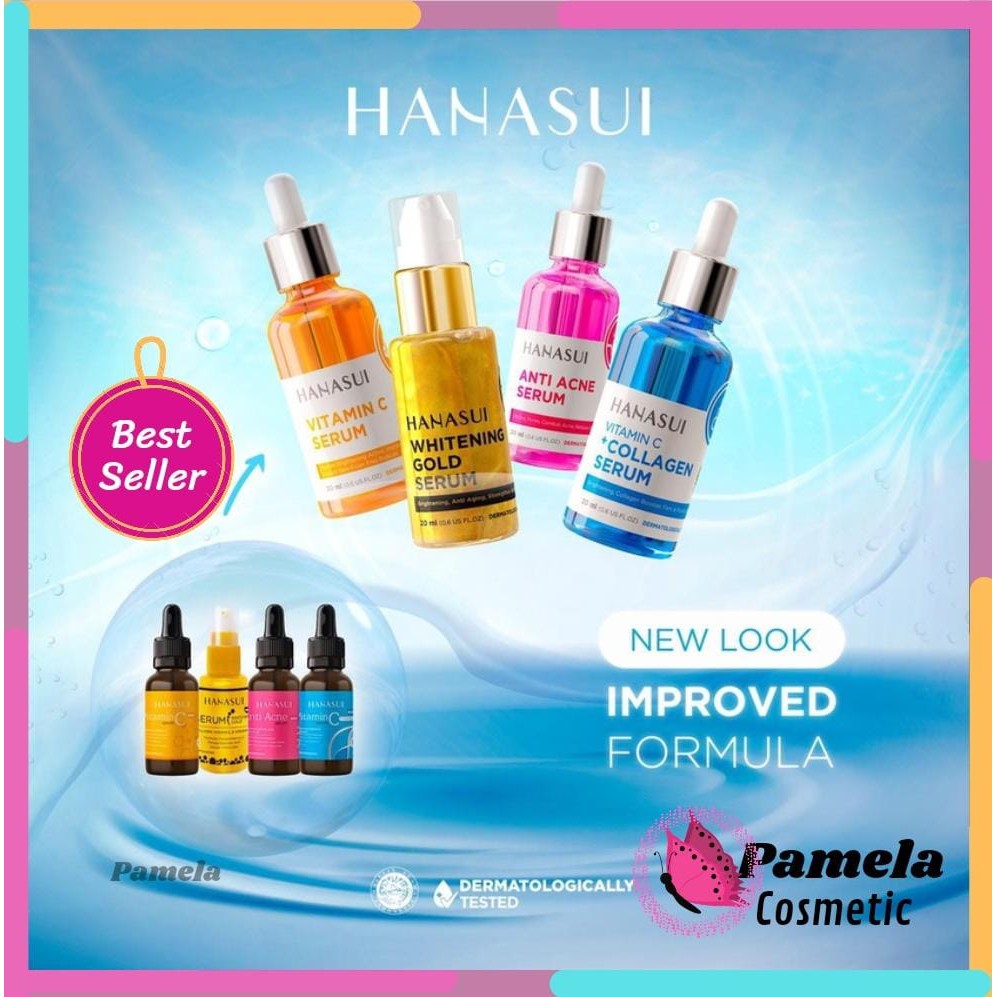 ❤ PAMELA ❤ HANASUI Serum 20ml VitC/Whitening Gold/Anti Acne/Men Bright/Bright Up Propolis Halal Original BPOM