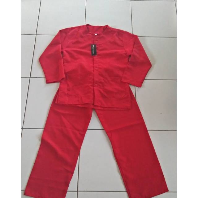 Baju pangsi/kampret merah anak sd/paud no 3-15