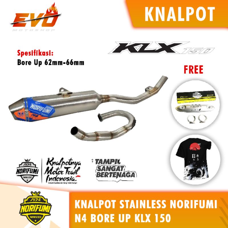 knalpot norifumi KLX N4 bore up stainlese