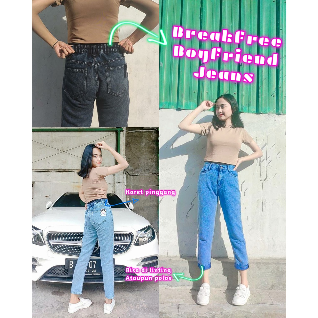 GFS HIGHWAIST MOM JEANS BREAK FREE BOYFRIEND JEANS KARET