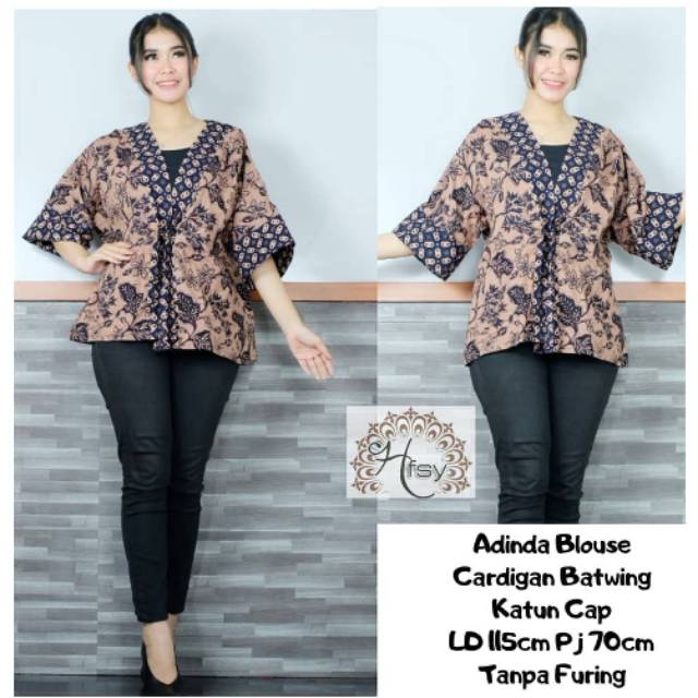 blus wanita batwing batik