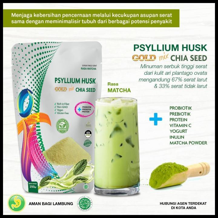 

Psyllium Husk Gold Mix Chia Seed Rasa Matcha @250Gr