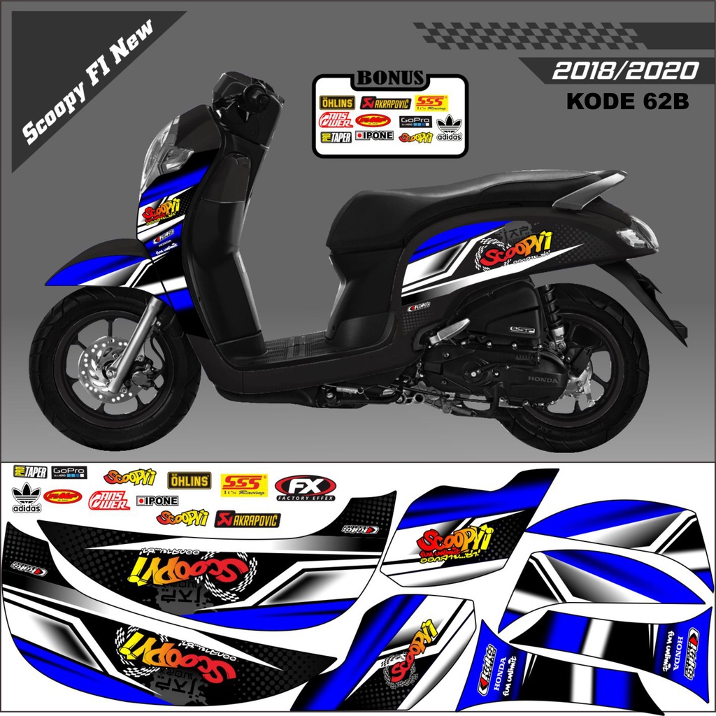 Striping Scoopy Sticker Scoopy 2017/2020 Kode 62