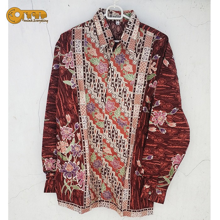 Kemeja Batik Pria Lengan Panjang Murah Eksklusif Kombinasi Keren - LP1 - XL