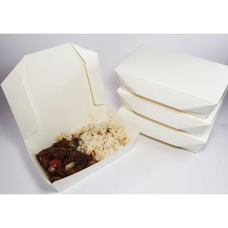 PAPER FOOD LUNCH BOX MEDIUM(ISI 10 PCS)